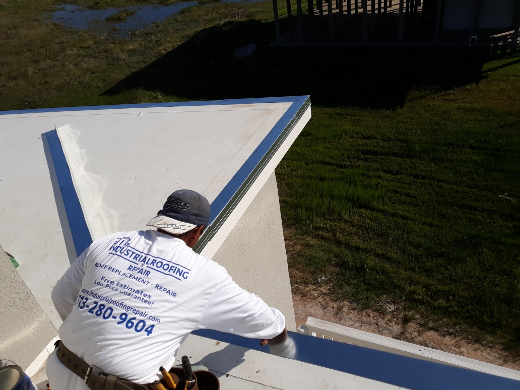 Industrial Roofing & Repair crew on a Houston roof