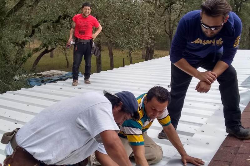 Patch reroofing repair on a Houston home