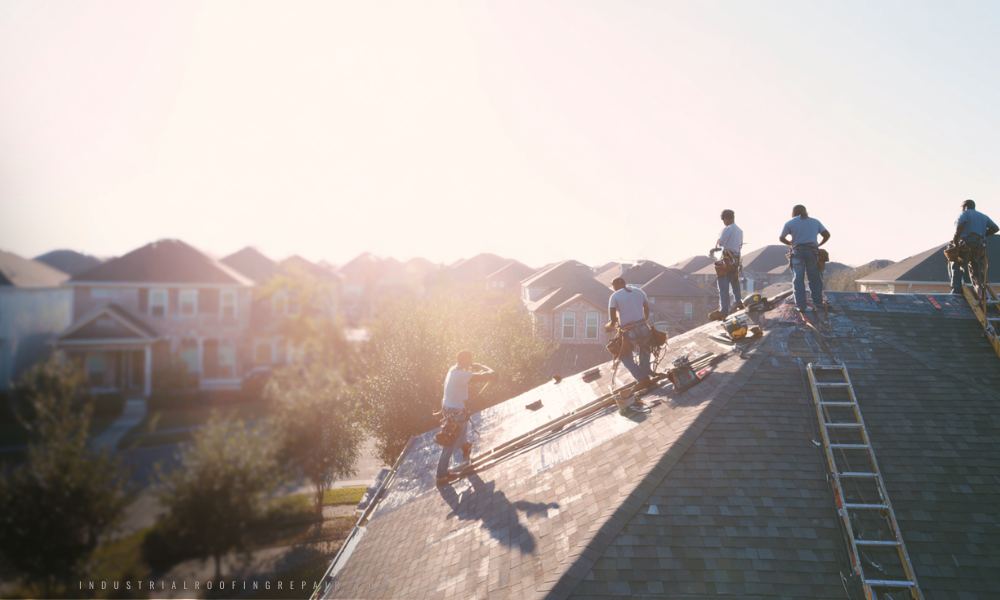 Asphalt shingle roof replacement on a Houston residential property